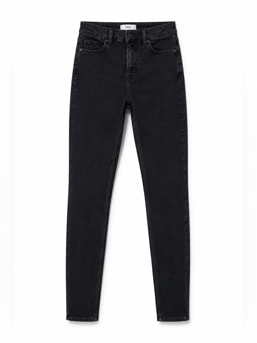 Mango Faded Black High-Rise Skinny Jeans
